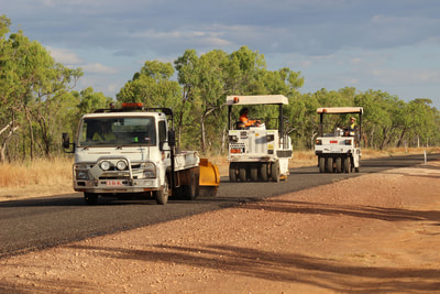 Our truck broom and rollers on the Stuart Highway near Katherine...