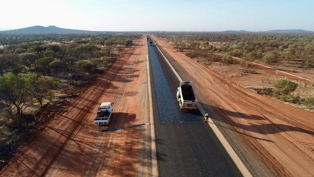 NT Bitumen & Asphalt sealing work bitumen on Tanami Road, Northern Territory AustraliaPicture